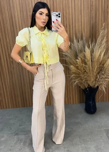 Cropped Ana Bella - Amarelo