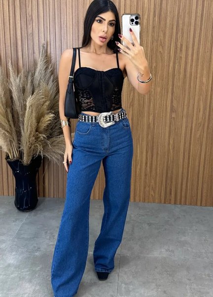 Cropped Brunet Renda - Preto