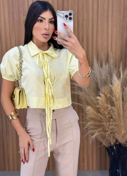 Cropped Ana Bella - Amarelo