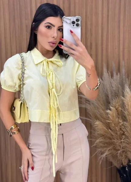 Cropped Ana Bella - Amarelo