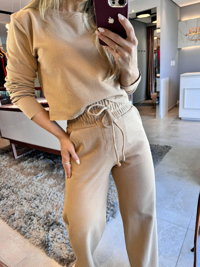 Conjunto Moletinho Nude Intenso