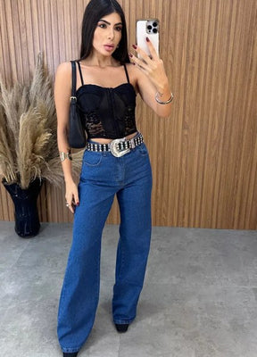 Cropped Brunet Renda - Preto